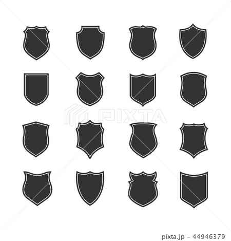 Shield vector silhouettes for labels and emblems, security badges Shield vector silhouettes for labels and emblems, security badges 44946379