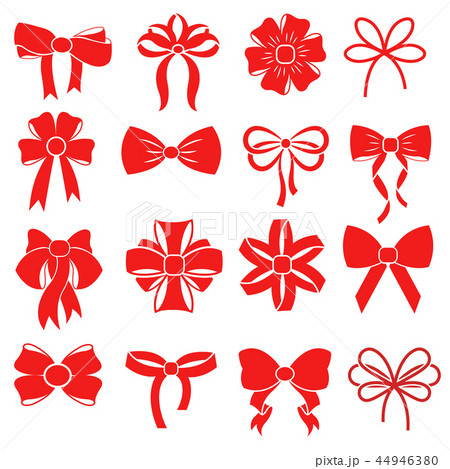 Red gift bow vector silhouettes for decoration Red gift bow vector silhouettes for decoration 44946380