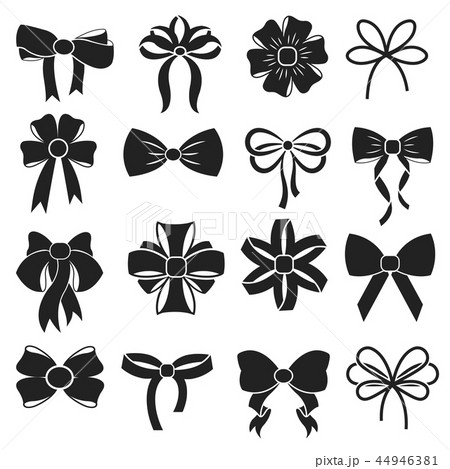 Gift decorative ribbon bow vector icons set Gift decorative ribbon bow vector icons set 44946381