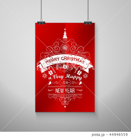 Frame On Wall With Christmas Label 44946559