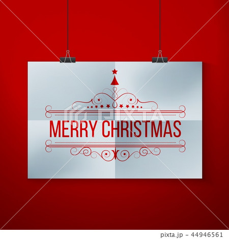 Frame On Wall With Christmas Label 44946561