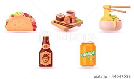 Vector fast food icon set 44947058