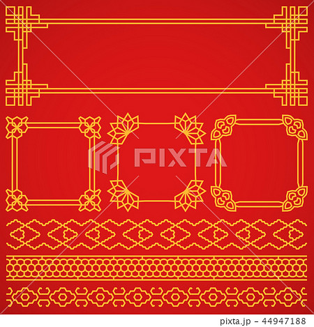 Vector Asian Korean Chinese Japanese Retro のイラスト素材