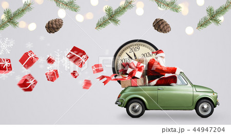 Santa Claus countdown on car 44947204