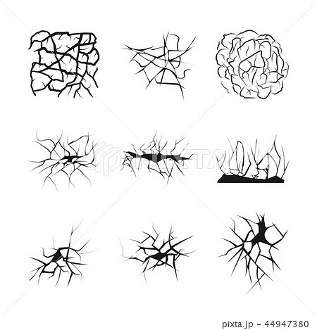 Vector Wall Or Ground Cracks Setのイラスト素材