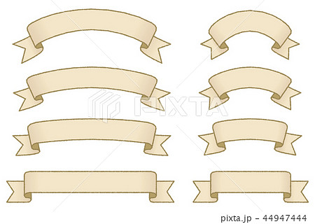 タイトルリボン 手書き風のイラスト素材 44947444 Pixta