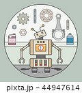 Vector picture of broken robot with error sign 44947614
