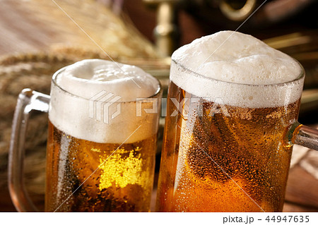 Two glass of beer .Closeup 44947635