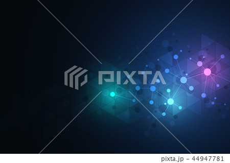 Molecular structure background and communication. Abstract background with molecule DNA and neural 44947781