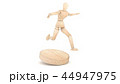 Wooden dummy jump isolated on white background 44947975