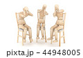 Three wooden puppets. 3D rendering 44948005