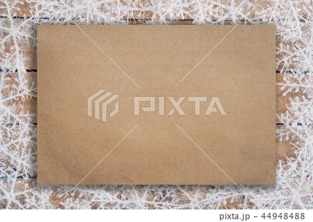 Wooden brown christmas background with snowflakes 44948488