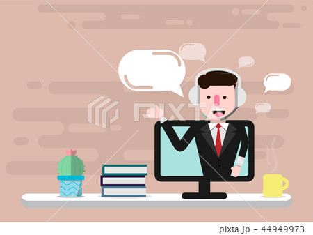flat design call center man flat design call center man 44949973