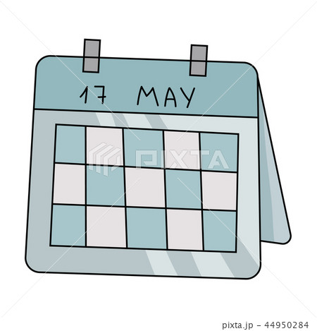 Calendar icon in cartoon style isolated on white background. Conference and negetiations symbol Calendar icon in cartoon style isolated on white background. Conference and negetiations symbol 44950284