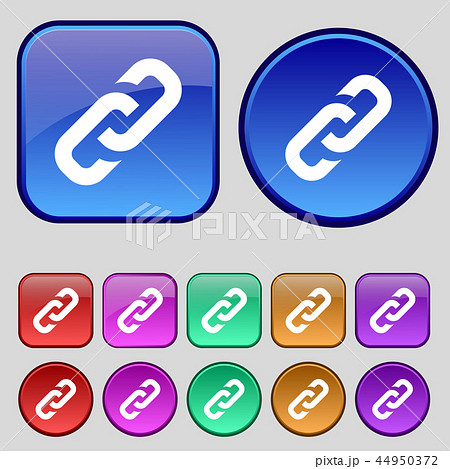 link icon sign. A set of twelve vintage buttons fo 44950372