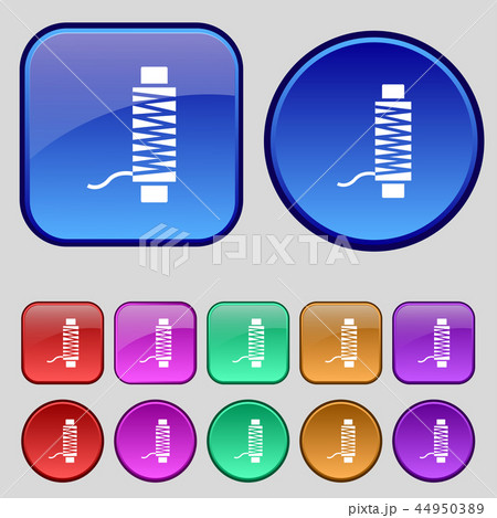 Thread Icon sign. A set of twelve vintage buttons 44950389