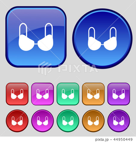 brassiere top icon sign. A set of twelve vintage b 44950449