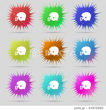 american football helmet icon sign. A set of nine 44950890