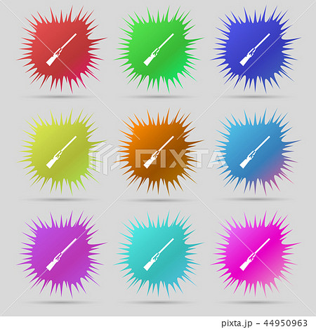 Shotgun icon sign. A set of nine original needle b Shotgun icon sign. A set of nine original needle b 44950963