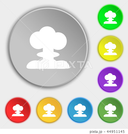 Explosion Icon sign. Symbol on eight flat buttons. 44951145
