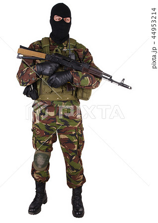 Ukrainian volunteer with kalashnikov rifle Ukrainian volunteer with kalashnikov rifle 44953214