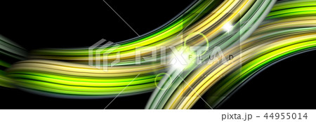 Background abstract design, flowing mixing liquid color waves on black 44955014