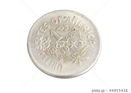 old vintage silver dollar isolated on background 44955438
