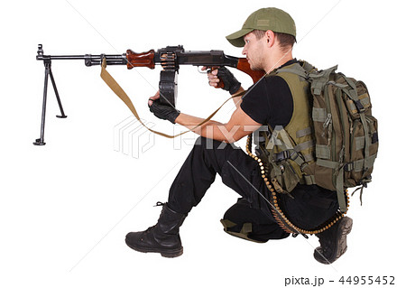 Private military contractor with RPD machine gun Private military contractor with RPD machine gun 44955452