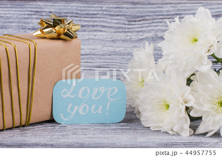 Gift box and flowers for Valentine holiday. Gift box and flowers for Valentine holiday. 44957755