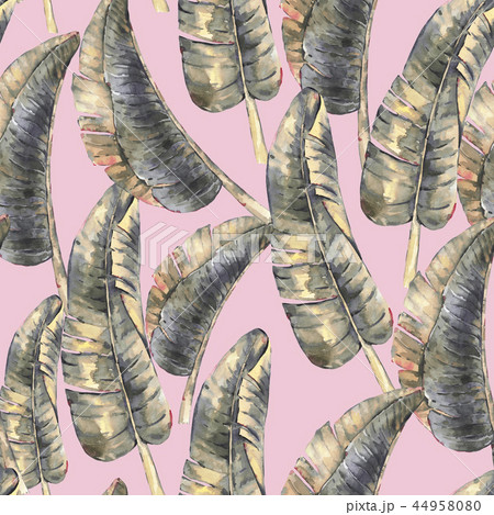 Natural illustration, watercolor seamless pattern of leaves Natural illustration, watercolor seamless pattern of leaves 44958080