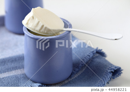 Yogurt in blue jars 44958221