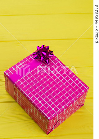 Beautiful gift box on color background. Beautiful gift box on color background. 44958253