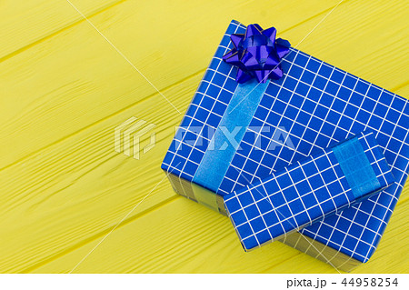 Gift boxes wrapped in dark blue paper. Gift boxes wrapped in dark blue paper. 44958254