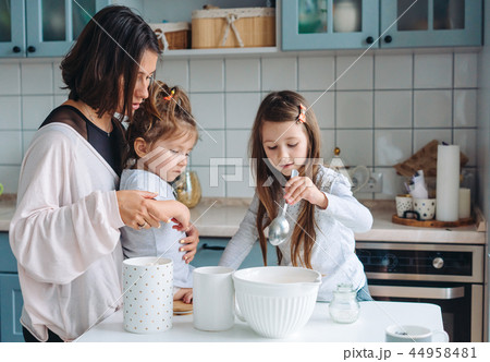 Happy family cook together in the kitchen 44958481