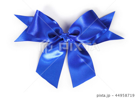 Decorative blue satin bow 44958719