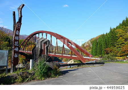 秋の奥裾花峡谷　奥裾花大橋　　長野市鬼無里 44959025
