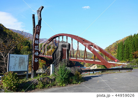 秋の奥裾花峡谷　奥裾花大橋　　長野市鬼無里 44959026