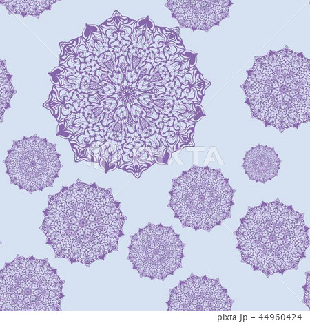Stylized ornate snow-flakes falling down, Christmas snowfall seamless wallpaper 44960424