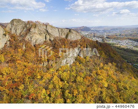 秋の八剣山 空撮（北海道 札幌市） 44960476