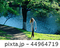spring, female seasonal portrait / walk happy girl outdoors, spring mood girl 44964719