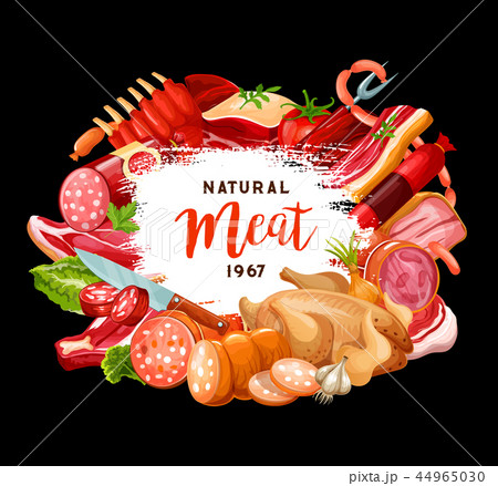 Butcher shop and gourmet cooking meat sausages 44965030