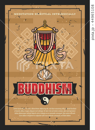 Buddhism religion victory banner flag retro poster Buddhism religion victory banner flag retro poster 44965108