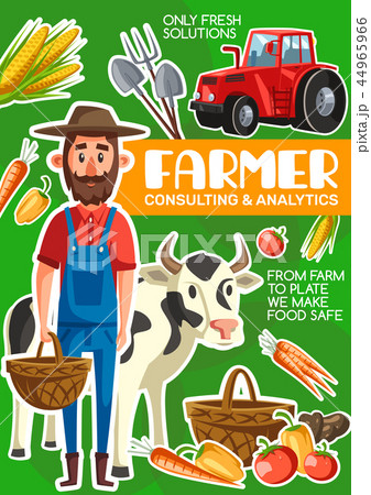 Farmer cattle and farming agriculture poster 44965966