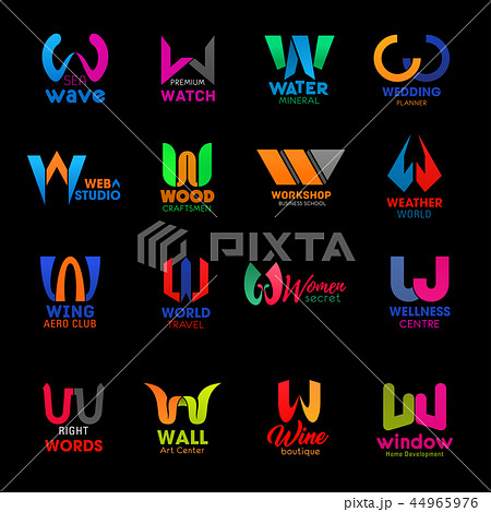 W letter icons modern business company design 44965976