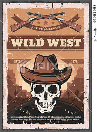 American Wild West, skull and rifles 44965998