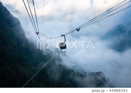 View from Fansipan Cable Car during the rain 44966591