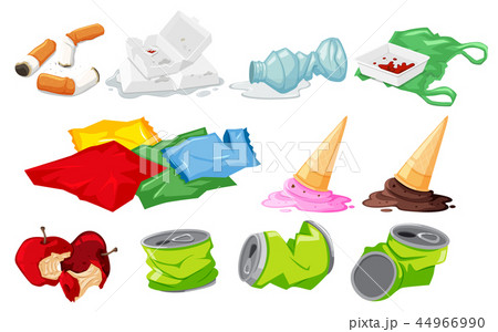 Set of waste on white background 44966990