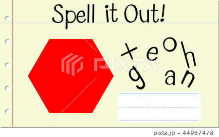 Spell english word hexagon Spell english word hexagon 44967478