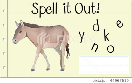 Spell English Word Donkeyのイラスト素材