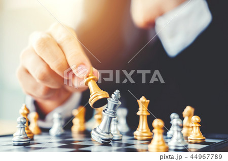 Businessman playing chess game Planning Businessman playing chess game Planning 44967789